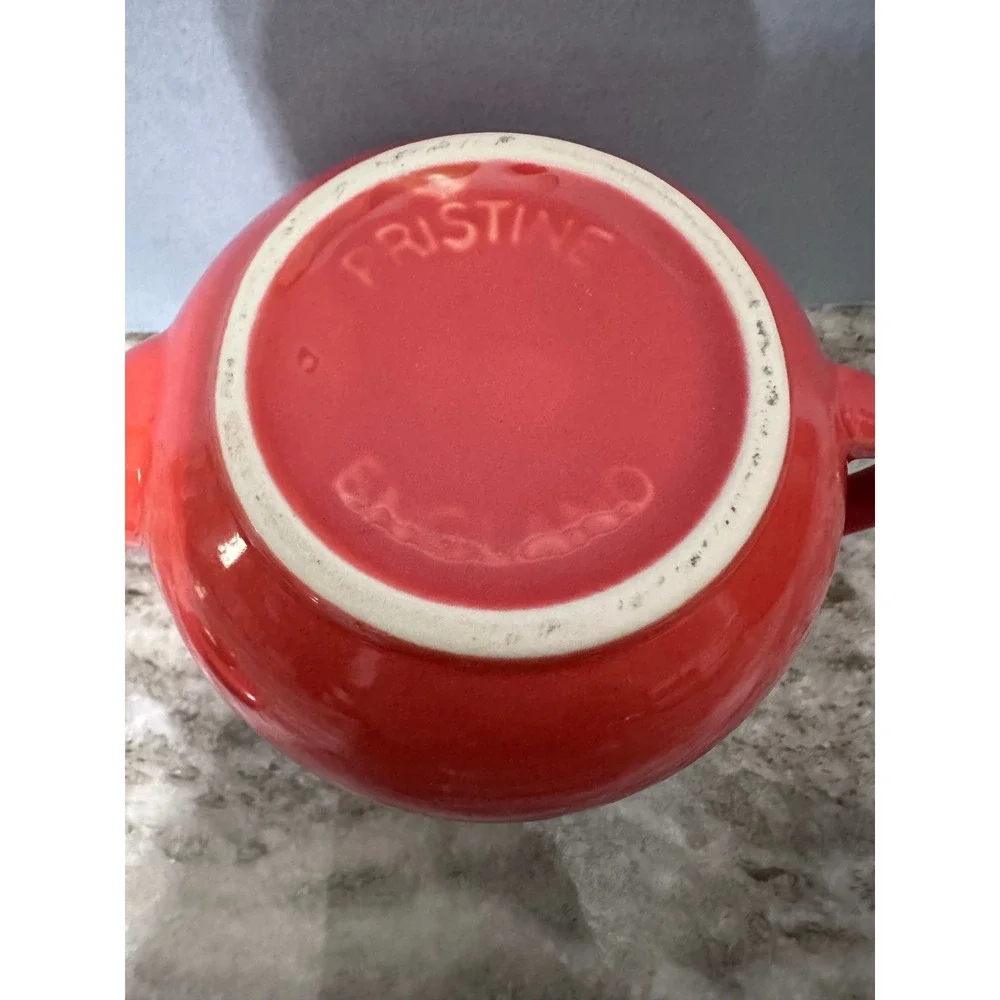 Pristine England Red Ceramic Teapot Glossy Stoneware Made‎ in England